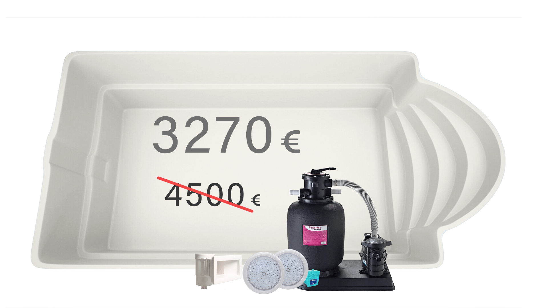 ITALY 8 WHITE OFFER EUR GFK Pool “Italien Weiß 8 x 3,2 x 1,5 m Rabattangebot“ – Bild 1
