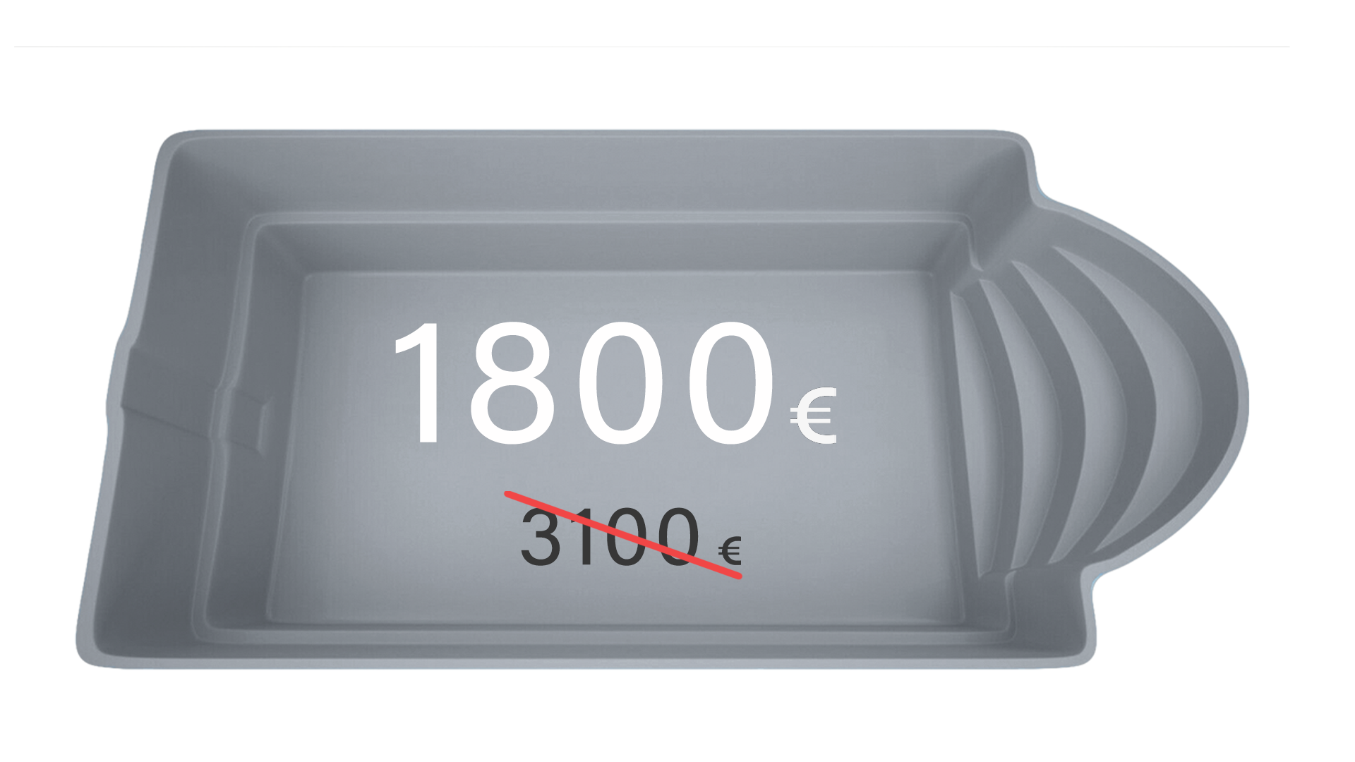OFFER BPR5 GRAY EUR GFK Pool “Italien Grau 5 x 3 x 1,5 m Rabattangebot“ – Bild 1